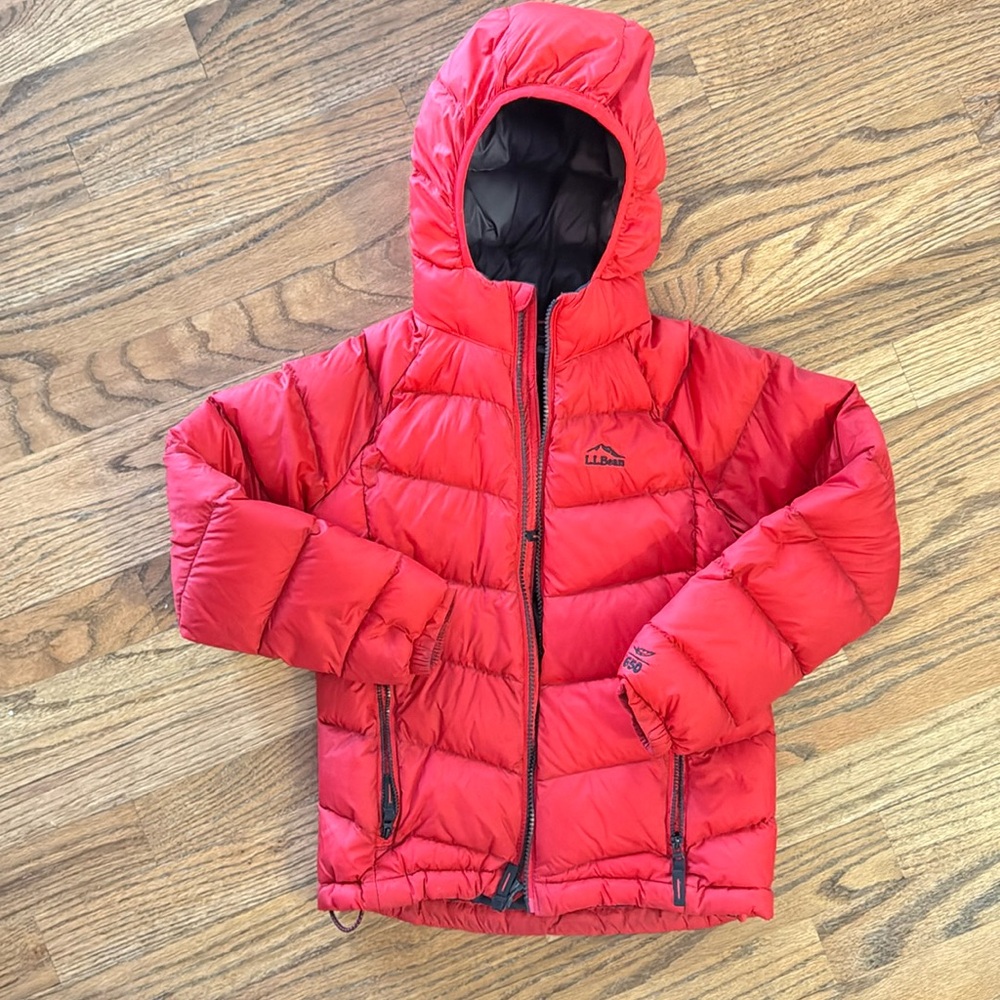 L.L. Bean Kids ultralight down jacket. Red. Size L 6x/7.